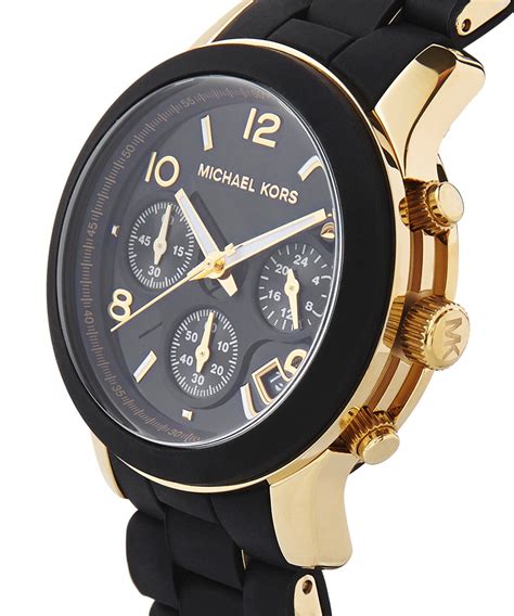 women's black and gold michael kors watch|Michael Kors Watch size.